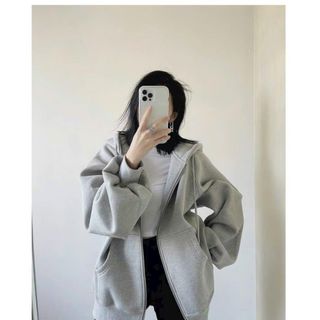 [Hot] Áo Khoác Nỉ Nữ Hoodie TAY PHỒNG Form Rộng GUVIA Zip Trơn Nam Nữ BASIC Ulzzang Unisex