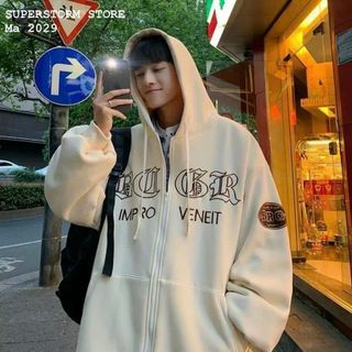 Áo Khoác Nỉ Hoodie Sêu Dày IN Chữ Nổi Nam Nữ Form Rộng Siêu Đẹp Thời Trang