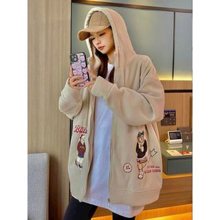 [Hot] Áo Khoác NỈ Nữ Phối Túi Hợp Như Hình_Logo Thêu Sắc Nét Chất Nỉ Dày Dặn Cao Cấp
