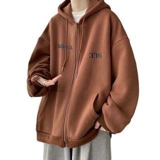 Áo Khoác Dây kéo Hình Thêu 336 Siêu Đẹp Tay Phồng Nón 2 lớp Form Rộng Unisex Dáng HànN