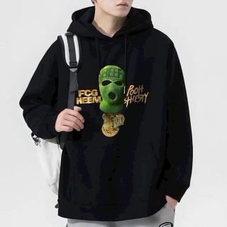 Áo hoodie in đầu lâu tay phồng, nón 2 lớp vải chính, vải mềm mịn, nón đóng khoen. Giá sỉ - giá bán buôn
