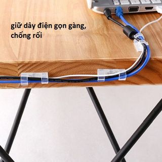 NẸP DÂY ĐIỆN DÁN TƯỜNG TREO GIỮ CỐ ĐỊNH DÂY SẠC, CÁP SẠC THÔNG MINH, BỘ KẸP ĐI DÂY ĐIỆN 20 CÁI CÓ KÈM KEO DÁN - NẸP DÂY ĐIỆN GIÁ SỈ