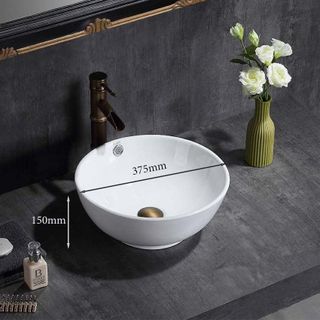 Chậu lavabo màu trắng kiểu tô loại đặt bàn, mã L451T