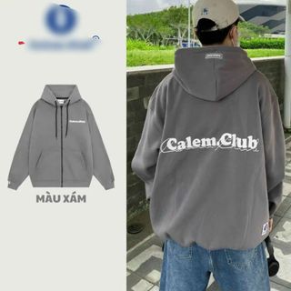 Áo Khoác Hoodie Nam Nữ Form Rộng Có Nón Khóa Kéo Phối Chữ CALEM CLUB 2 Mặt Chất Liệu Nỉ Ngoại Mềm Mịn Siêu Đẹp Bao Ngầu
