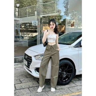 Quần kaki màu dài suông ống rộng túi hộp trơn form nam nữ unisex Quần baggy kaki style Ulzzang