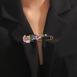 Ghim Cài Áo Hình Hoa Đính Đá Pha Lê Phong Cách vintage (màu xanh)