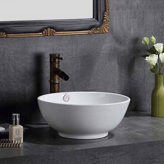 Chậu lavabo màu trắng kiểu tô loại đặt bàn, mã L451T