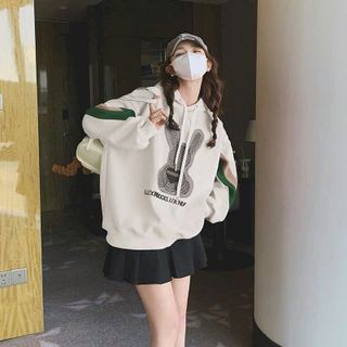 Áo khoác hoodie Nam Nữ chui đầu tay phồng logo in hình thỏ form rộng chất vải dày mịn mẫu mới hot trend