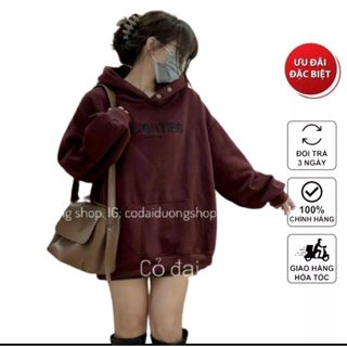 Áo Khoác NỈ Hoodie Nam Nữ DELIGHTIES Có Nút Bấm