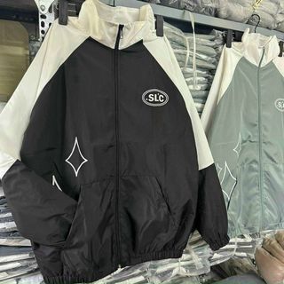 ÁO KHOÁC DÙ NAM NỮ 2 LỚP IN CHỮ SLC ÁO FORM RỘNG THOẢI MÁI PHONG CÁCH HÀN QUỐC