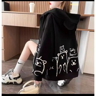 Áo khoác hoodie Nam Nữ,áo khoác nỉ Dây kéo In Hình GẤU TEDDYY form rộng Thời Trang