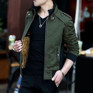 [Hot] Áo Khoác Kaki 2 Lớp Nam Dày Dặn, Có Nút Ở Túi và Cổ Áo Thiết Kế Trẻ Trung Năng Động Hot