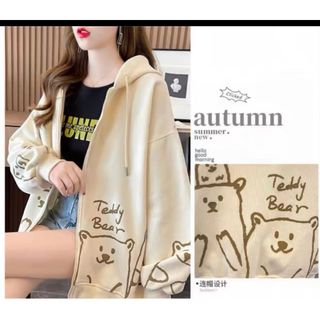 Áo khoác hoodie Nam Nữ,áo khoác nỉ Dây kéo In Hình GẤU TEDDYY form rộng Thời Trang