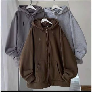 Áo Khoác Hoodie Zip Nam Nữ Chất Liệu Vải Nỉ Dày Có In Chữ Dấu Thập Ngay Áo Mang Cá Tính Form Rộng Hàng Hot Trend