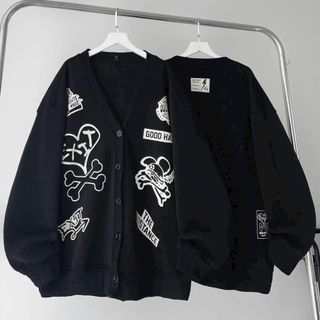 Áo Cadigan Hoodie Phối Cúc Gài GOOD HABIT Nỉ Bông cực đẹp from rộng dài mềm mịn thoáng mát hàng chuẩn