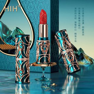 Son thỏi nội địa Trung vỏ cổ trang HIH siêu lì màu chuẩn vỏ chạm khắc cổ trang sang trọng