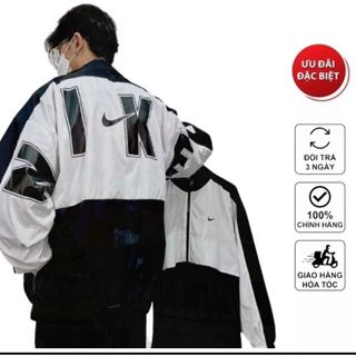 Áo khoác dù NIKEe In SLC Logo siêu hot, Jacket Vintage vải dù 2 lớp cao cấp thời trang Hàn Quốc