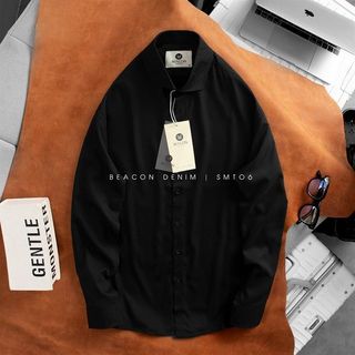 Áo Sơ Mi Lụa Trơn Becon Denim SMT06