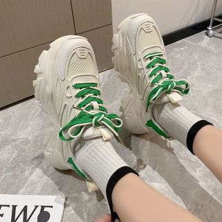 Giày Thể Thao Nữ, Giày Sneaker Nữ Độn Đế Da Mềm Phối Lưới Phong Cách Ulzzang, Phiên Bản 2024 mới