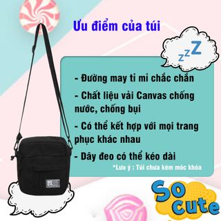 Túi Đeo Chéo Canvas Nhỏ Gọn, Túi Đeo Chéo Nam Nữ Đi Học, Đi Chơi, Du Lịch Thời Trang Hàn Quốc Arhi Shop