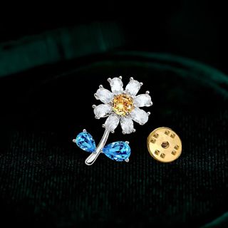 [Thiết Kêz Riêng] [Ảnh thật] Pin Cài Áo Hình Hoa Đá xanh Biển Thời Trang phong cách dành cho nữ