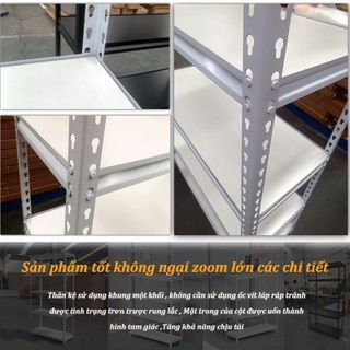 Kệ sắt V gài mâm Gỗ MDF chống thấm nước 4 Tầng , không cần sử dụng ốc vít