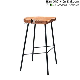 Ghế bar café nhà hàng mặt gỗ chân sắt màu đen nhập khẩu hiện đại HCM CB META 2-W