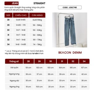 Mã Quần Jean Straight X.Nhạt JDSC748