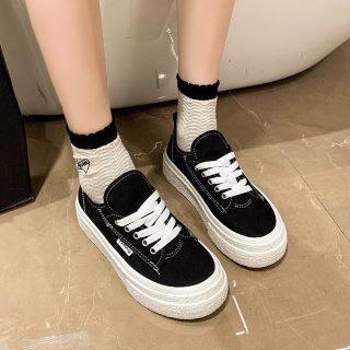 Giày thể thao nữ vải canavas, đế cao su mềm phối màu tăng chiều cao 4cm siêu nhẹ, hàng Full Box 2024