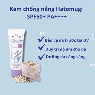 Kem Chống Nắng Hatomugi Dưỡng Ẩm, làm sáng da, nâng tông 70/80g CTB16 - BECHIP