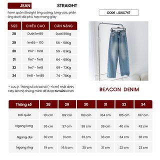 Mã Quần Jean Straight X.Nhạt JDSC747
