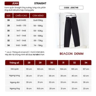 Mã Quần Jean Straight Đen JDSC746