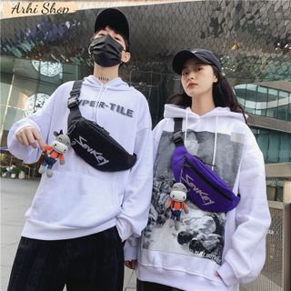 Túi Đeo Chéo Nam Unisex Túi Đeo Chéo Nữ Túi Bao Tử SEVKEY Vải Canvas Hàn Quốc Chống Nước Tuyệt Đối
