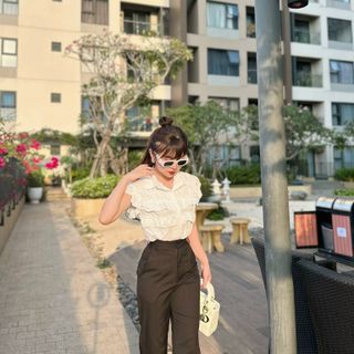 Quần tây nữ ống rộng lưng cao giá sỉ tại hanetclothing.