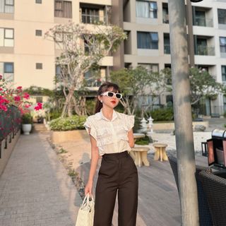 Quần tây nữ ống rộng lưng cao giá sỉ tại hanetclothing.