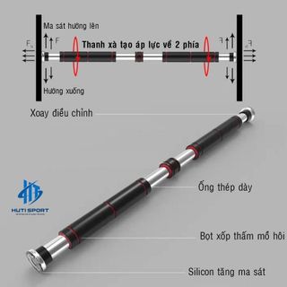 Xà Đơn, Thanh Xà Đơn Treo Tường Gắn Cửa Tập Gym Tập Tay Thể Dục Thể Thao Tại Nhà Tùy Chỉnh Độ Dài 60 - 150cm