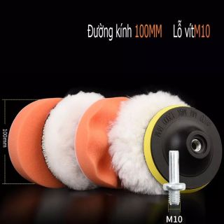 Bộ 4+2 100mm125mm miếng đánh bóng xe hơi Comforhome, miếng đánh bóng bánh xe với bộ chuyển đổi