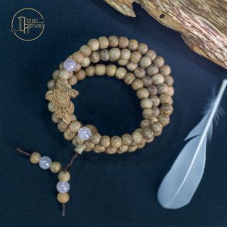 Vòng trầm hương 108 hạt mix charm Công Giáo Thiên Nhiên