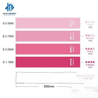 Dây Miniband, Bộ 4 Dây Mini Band Hồng Gradient Kèm Túi Cao Su Đàn Hồi Kháng Lực Tập Chân , Phụ Kiện Tập Gym Nữ Dây Kháng Lực Thể Dục