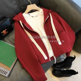 ÁO KHOÁC NỈ LỬNG NỮ CÓ TÚI ÁO TRƠN CÓ NÓN THỜI TRANG HOT TREND - HTM FASHION