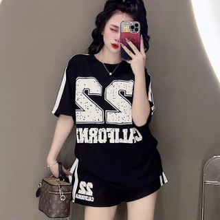 BỘ ĐỒ ĐÙI THUN COTTON NỮ IN SỐ 22 SIÊU CHẤT PHONG CÁCH THOẢI MÁI HOT TREND - HTM FASHION giá sỉ