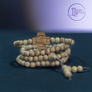 Vòng trầm hương 108 hạt mix charm Công Giáo