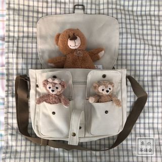 Túi Đeo Chéo Unisex Chất Liệu Vải Cavas Chống Nước Phong Cách Thời Trang Hàn Quốc