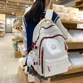 Balo Đi Học Du Lịch Nữ Nam Hình Smile Phong Cách Hàn Quốc Chống Nước Chống Thấm Nhiều Ngăn Tiện Dụng TP Smart