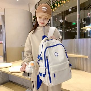 Balo Đi Học Du Lịch Nữ Nam Hình Smile Phong Cách Hàn Quốc Chống Nước Chống Thấm Nhiều Ngăn Tiện Dụng TP Smart