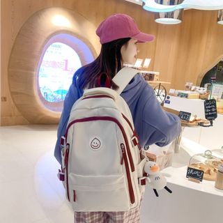 Balo Đi Học Du Lịch Nữ Nam Hình Smile Phong Cách Hàn Quốc Chống Nước Chống Thấm Nhiều Ngăn Tiện Dụng TP Smart