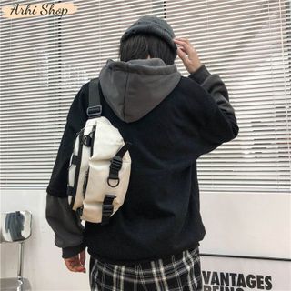 Túi Chéo Túi Bao Tử Unisex Vải Canvas Phong Cách Thời Trang Hàn Quốc Bao Trất