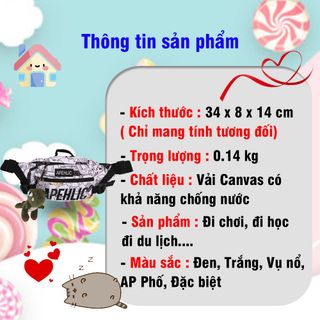 Túi Đeo Chéo Nam Nữ Unisex Túi Bao Tử Nam APEHLIC Vải Canvas Chống Nước Tuyệt Đối