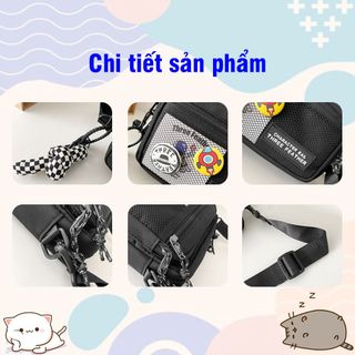 Túi Đeo Chéo Nam Nữ Đi Học, Đi Chơi Nhiều Ngăn Vải Canvas, Túi Đeo Chéo Có Khả Năng Chống Nước Arhi Shop