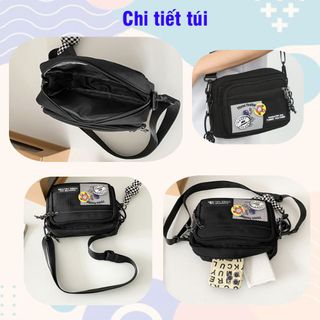 Túi Đeo Chéo Nam Nữ Đi Học, Đi Chơi Nhiều Ngăn Vải Canvas, Túi Đeo Chéo Có Khả Năng Chống Nước Arhi Shop